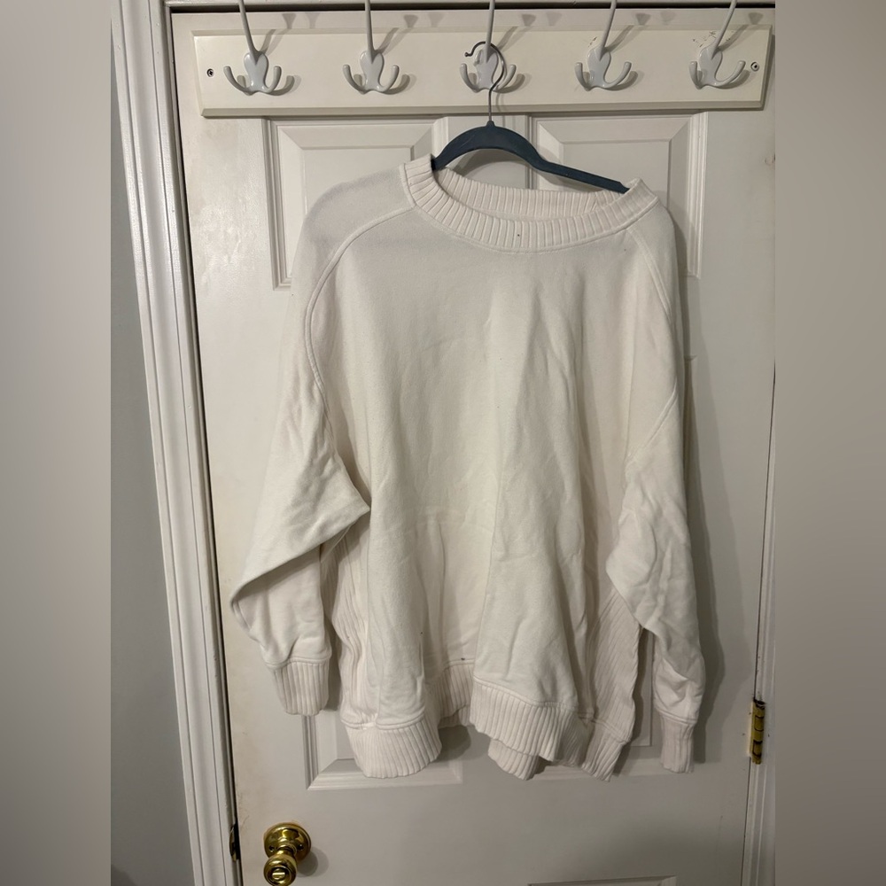 Aerie white crew sweater